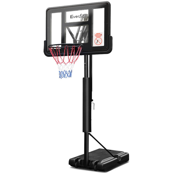 Everfit 3.05M Basketball Hoop Stand System Ring Portable Net Height Black Basketball Backboards