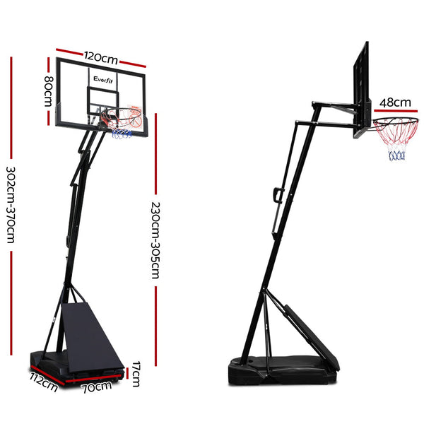 Everfit Pro Basketball Stand System Ring Hoop Net Height 3.05M Basketball Backboards