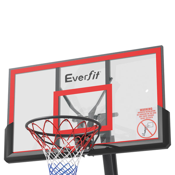 Everfit Basketball Hoop Stand System Height Net Ring Red Basketball Backboards