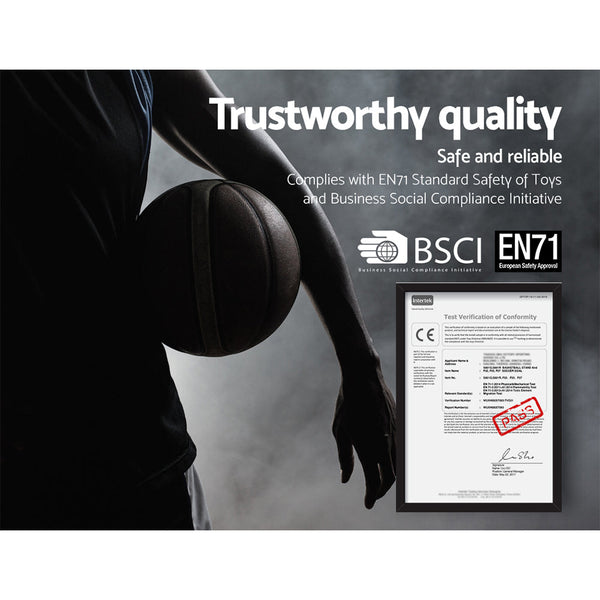 Everfit Basketball Hoop Stand System Height Net Ring Red Basketball Backboards