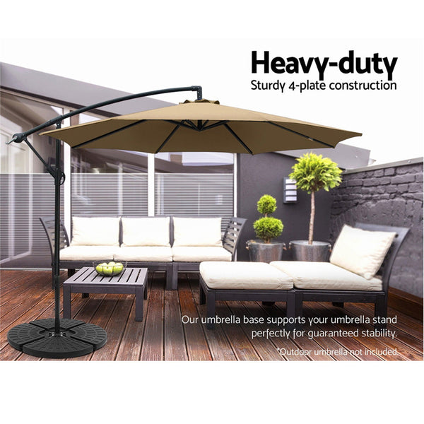 Instahut 48Cm Outdoor Umbrella Base Stand Plates Pod Cantilever Umbrella Accessories