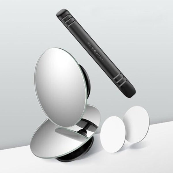 Acmdj 01 Car Holder 360 Degree Hd Rearview Mirror Anti Fog Wide Angle Convex Blind Spot Rimless 2Pcs White Mirrors