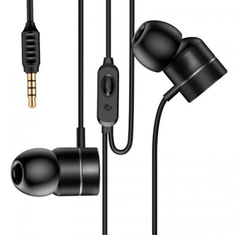 H04 Bass Sound Wired Earphone In Sport Earbuds With Mic And Line Control Black