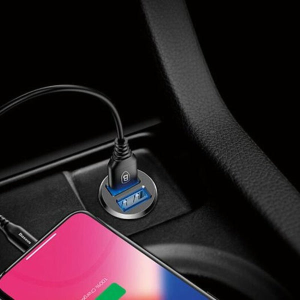 Mini Grains Smart 3.1A Dual Usb Fast Black Chargers & Cradles