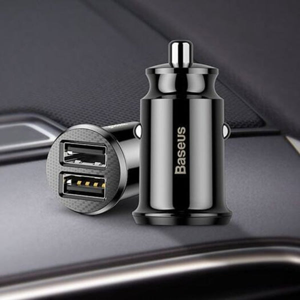 Mini Grains Smart 3.1A Dual Usb Fast Black Chargers & Cradles