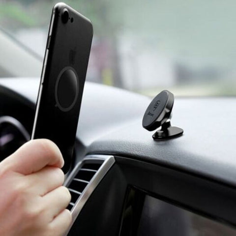 Suer I01 Big Ear Magnetic Adsorption 360 Degrees Rotation Car Phone Holder Navigation Bracket Vertical Type Black