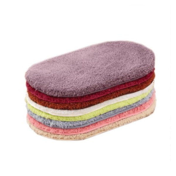 Door Mats 40X60cm Fleece Oval Floor Soft Anti Slip Foot Door Mats & Floor Mats
