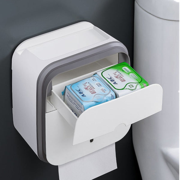 Bathroom Accessories Portable Plastic Toilet Paper Holder For Waterproof Roll Double Layer Storage Box Toilet Paper Holders & Storage