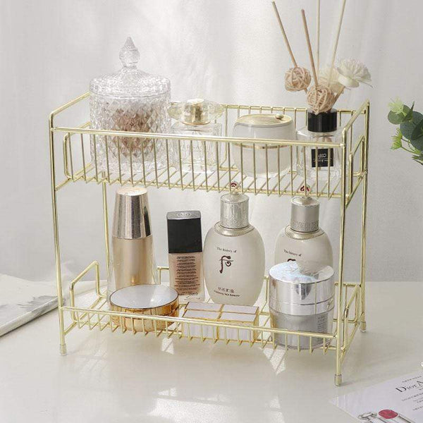 Gold Glow Storage Rack Two Level Bathroom Toiletries Shelf Bathroom Storage & Organisers