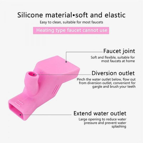 Water Tap Extension Swivel Pink High Elastic Sink Kitchen Bathroom Accessories Faucet Extender Kitchen Taps
