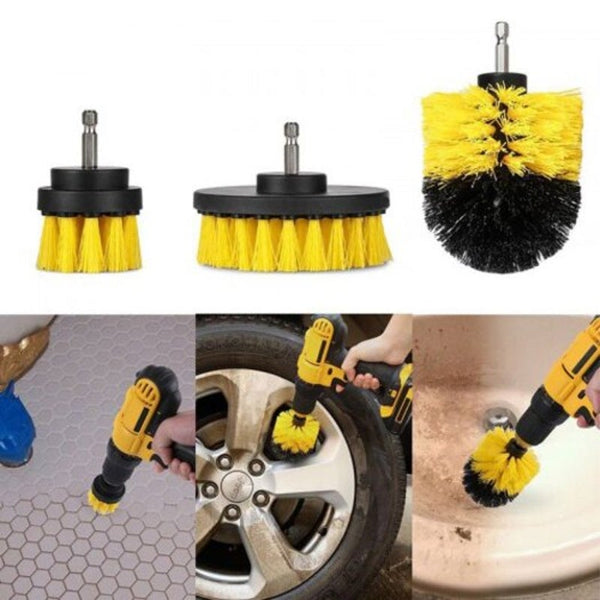 Bathroom Surfaces Tub Shower Tile Grout All Purpose Powerscrubber Drill Brush Cleaning Kit Yellow Sponges & Scourers