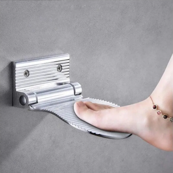 Bathroom Non Slip Foot Washing Board Shower Footstool Aluminium Alloy Wall Mounted Auxiliary Pedal Rest Pedestal Holder Other Shower & Bath Accessorie