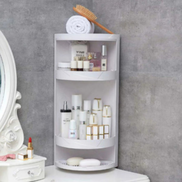 Multi Functional Toilet 360 Degrees Rotating Bathroom Corner Storage Rack Cabinet Shelves