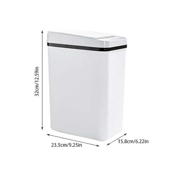 Bathroom Touchless Trash Can 12L Automatic Motion Sensor Lid Odor Proof Bin Rubbish Bins