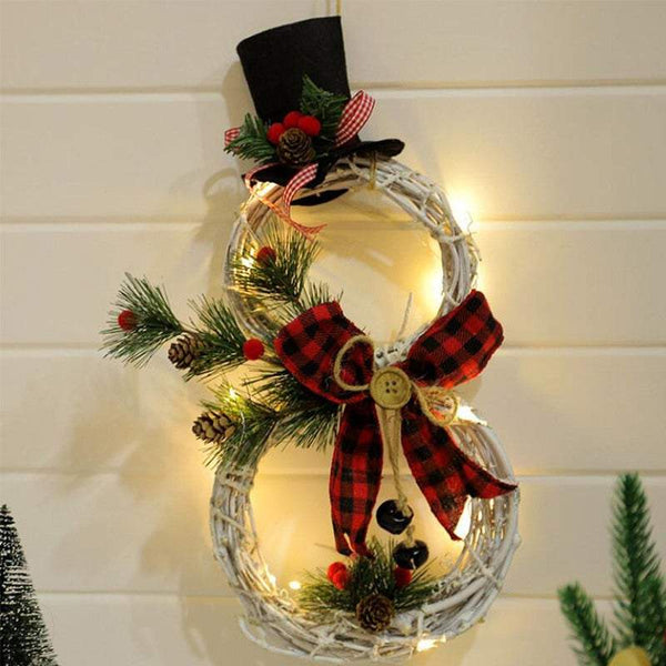 Christmas Decorations Battery Powered Snowman Vine Circle Lights