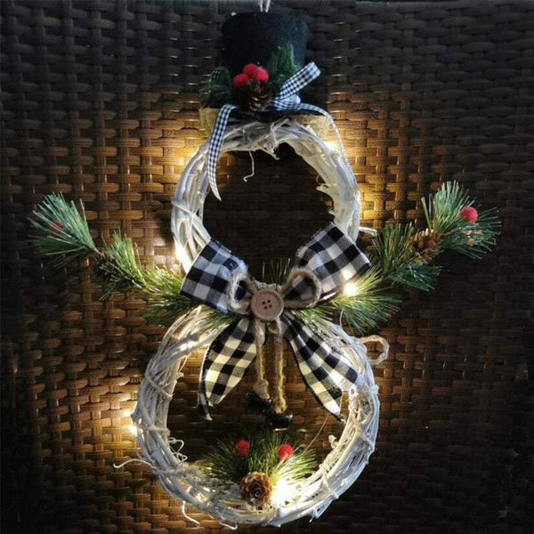 Christmas Decorations Battery Powered Snowman Vine Circle Lights
