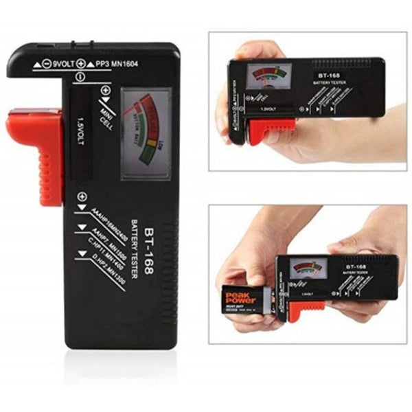 Battery Tester Universal Checker For Aa Aaa D 9V 1.5V Button Cell Black Battery Testers