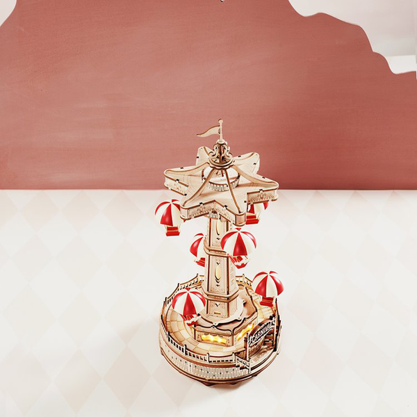 Rokr Parachute Tower Diy Music Box Moveable Amusement Park 3D Puzzle Puzzles