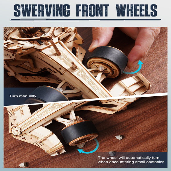 Robotime 3D Puzzle Racing Car Model Kit With Mechanical Roaring Engine Lk505 Puzzles