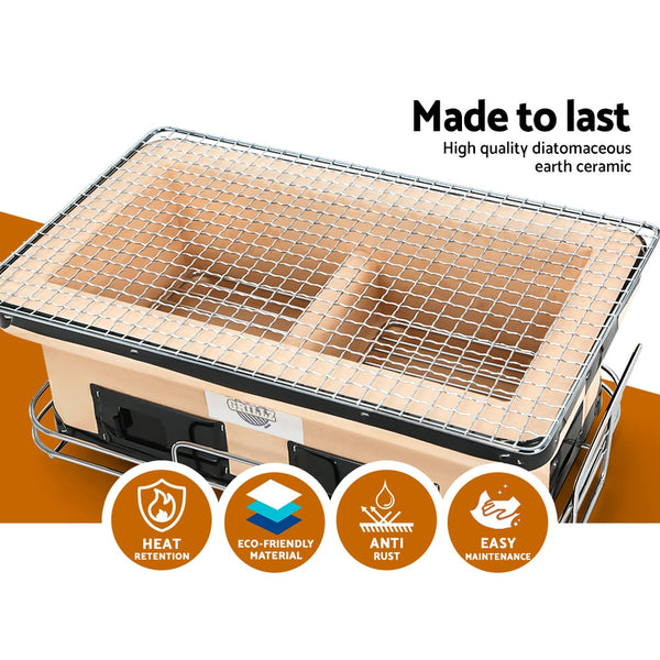 Grillz Ceramic Bbq Smoker Hibachi Japanese Tabletop Charcoal Barbecue Barbecues Grills & Smokers