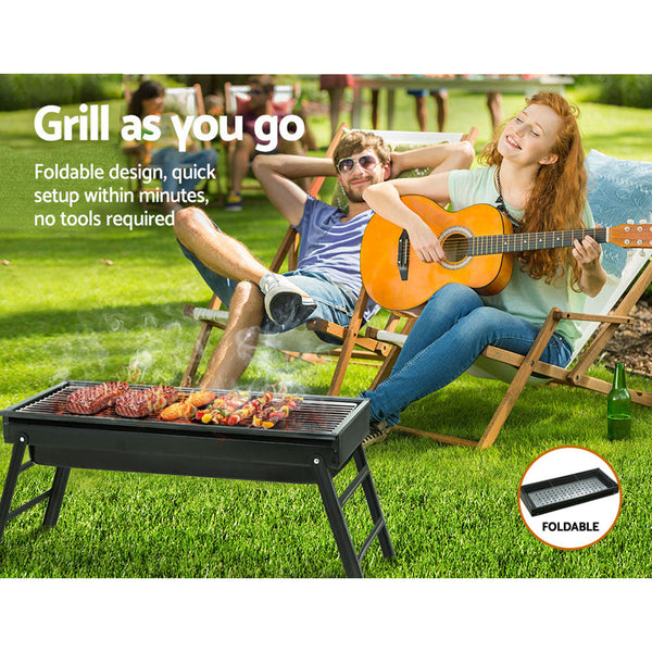 Grillz Charcoal Bbq Smoker Portable Barbecue Outdoor Foldable Camping