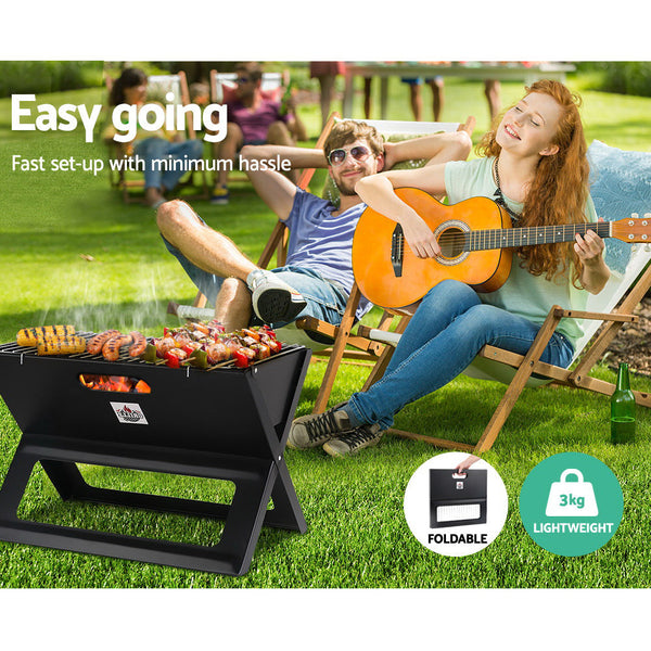 Grillz Notebook Portable Charcoal Bbq