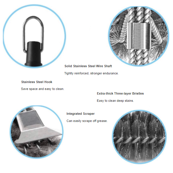 Bbq Scrapers Brushes Grill Durable Cleaner Stainless Steel Wire Barbecue Tools