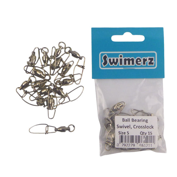 Swimerz Hd Ball Bearing Swivels With Crosslock Snap Size 5 15 Pack Other Terminal Tackle