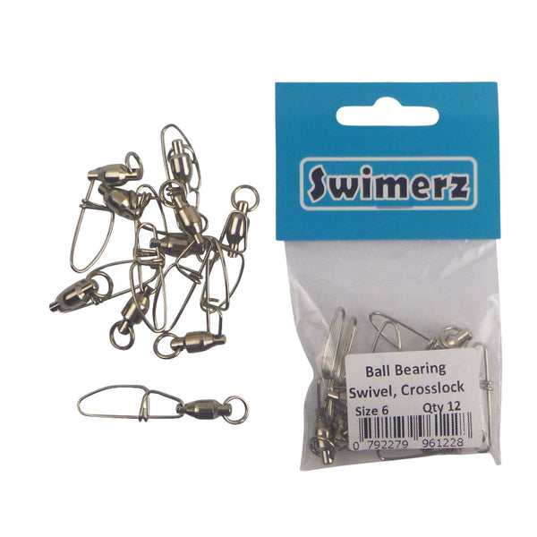 Swimerz Hd Ball Bearing Swivels With Crosslock Snap Size 6 12 Pack Other Terminal Tackle