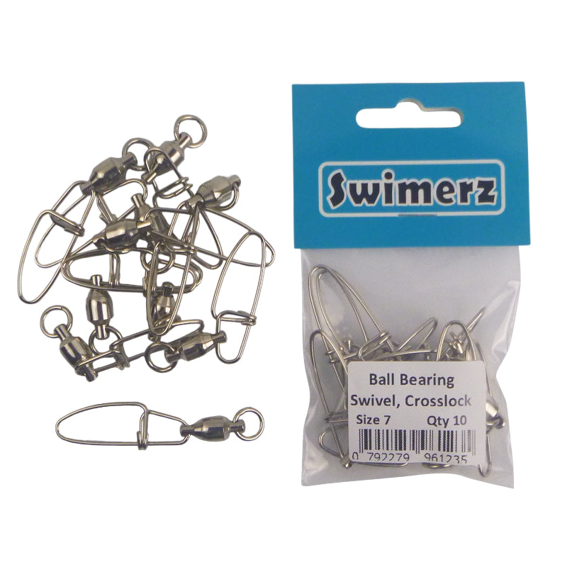 Swimerz Hd Ball Bearing Swivels With Crosslock Snap Size 7 10 Pack Other Terminal Tackle