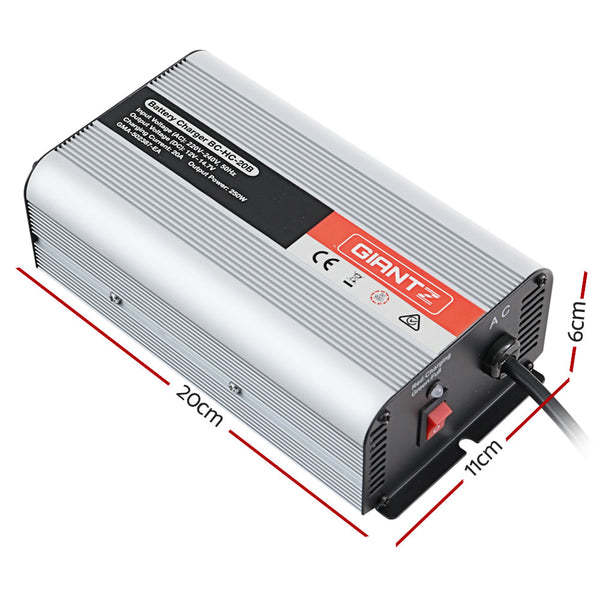 Giantz 12V Car Battery Charger Inverter 20 Amp Atv 4Wd Boat Motorcycle Battery Chargers