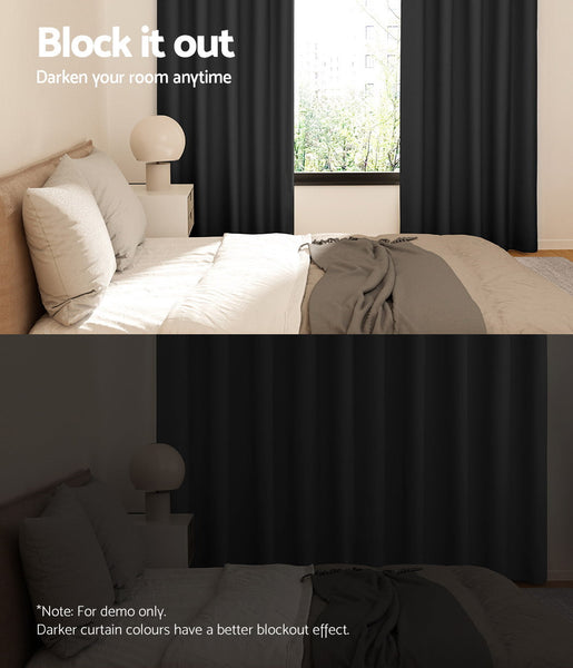 Artiss 2X Blockout Curtains Blackout Window Eyelet 300X230cm