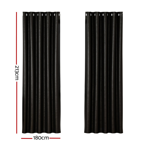 Artiss 2X Blockout Curtains Blackout Eyelet 180X213cm Curtains & Drapes