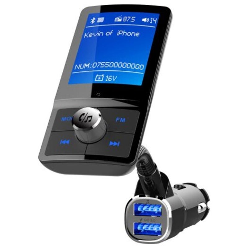 Bc43 Bluetooth Fm Transmitter Handsfree Car Kit Mp3 Player Qc3.0 Charger Black