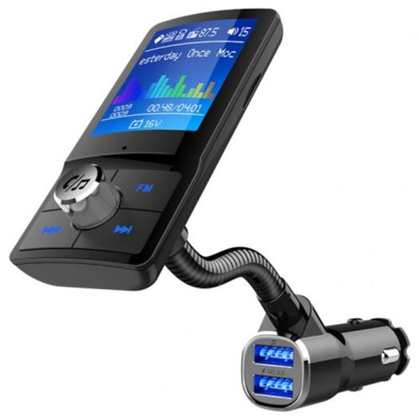 Bc43 Color Screen Bluetooth Car Charger Fm Transmitter Black