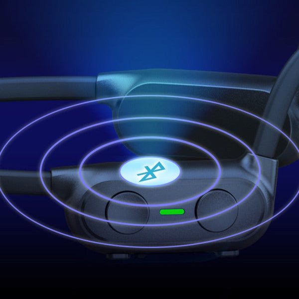 Wireless Bone Conduction Bluetooth Headset Handsfree Headphone Black With Innova Earbuds