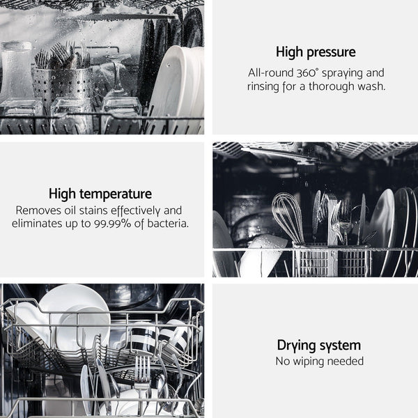 Devanti 10 Place Settings Freestanding Dishwasher Black Dishwashers