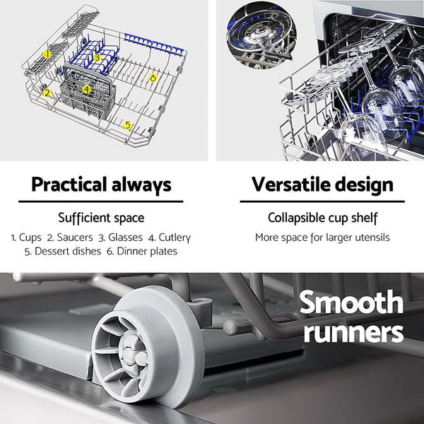 Devanti Benchtop Dishwasher 6 Place Top Countertop Freestanding Dishwashers