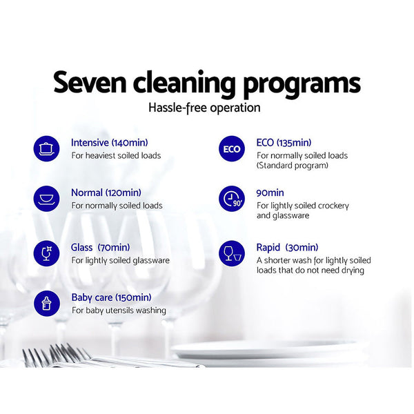 Devanti Benchtop Dishwasher 6 Place Setting Counter Top Washer Black Dishwashers