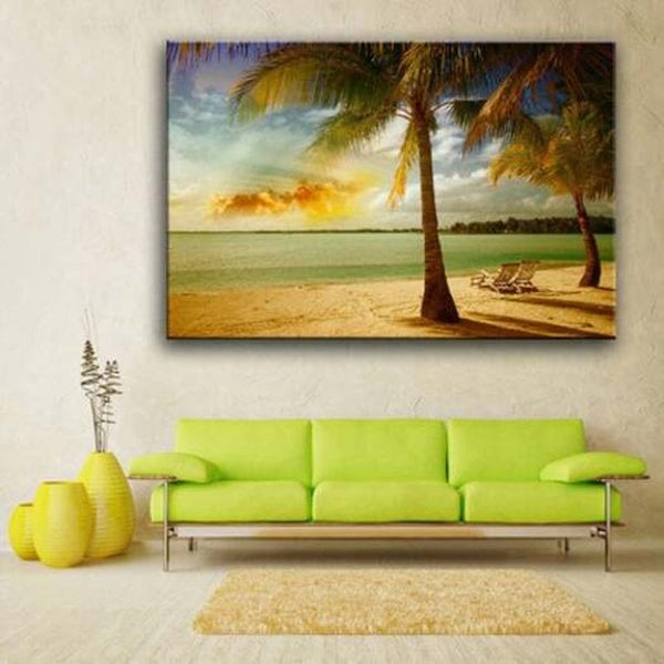 Beautiful Beach Prints For Decoration Multi X24 35 Inch No Frame Posters & Prints