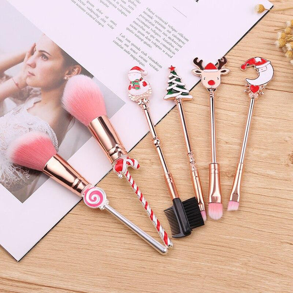 6Pcs / Set Christmas Makeup Stocking Fillers Brushes