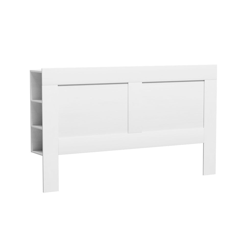 Artiss Bed Frame King Size Head With Shelves Headboard Bedhead Base White Headboards & Footboards