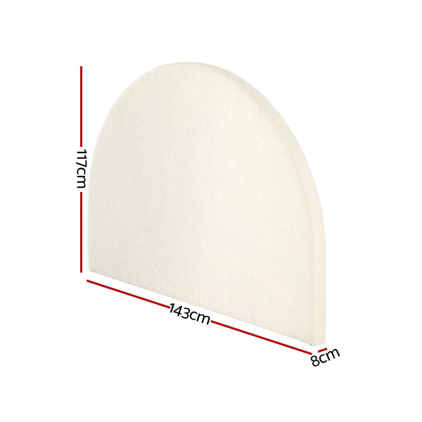 Artiss Bed Head Double Size Boucle Grei White Headboards & Footboards