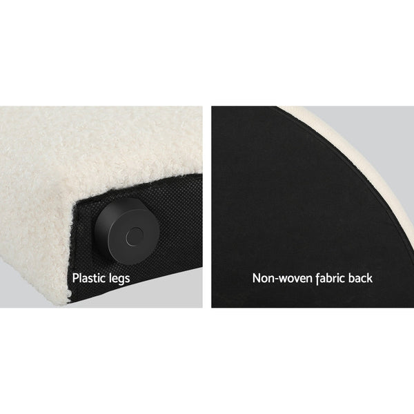 Artiss Bed Head Double Size Boucle Grei White Headboards & Footboards