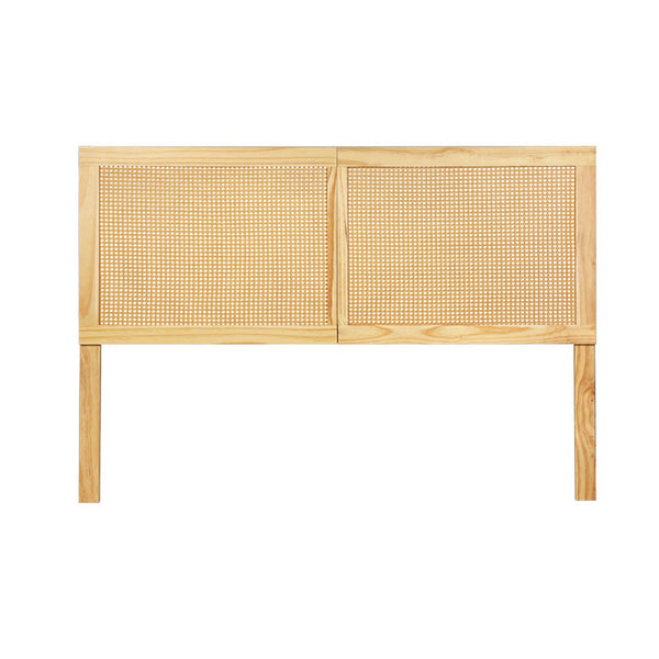 Artiss Bed Head Double Size Rattan Ribo Pine Headboards & Footboards