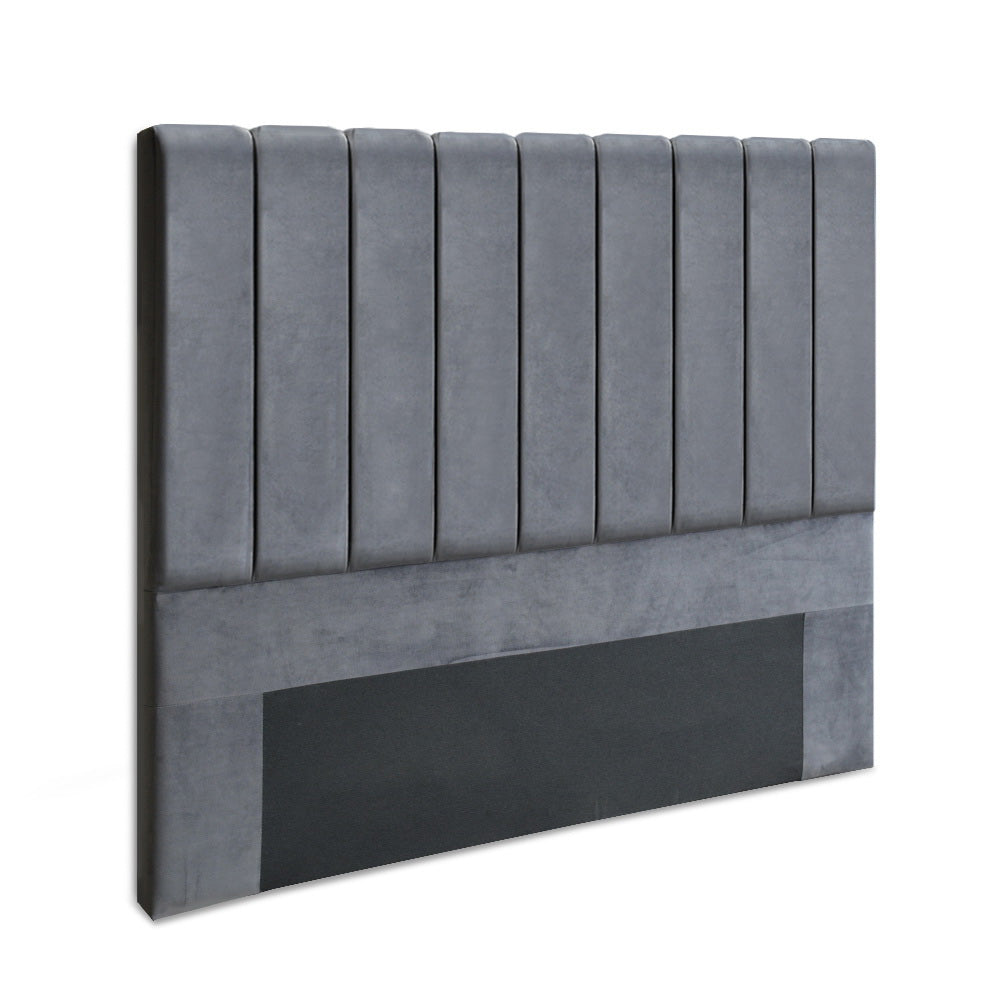 Artiss Bed Head Headboard Double Size Bedhead Velvet Frame Base Vela Grey Double Bed Frames