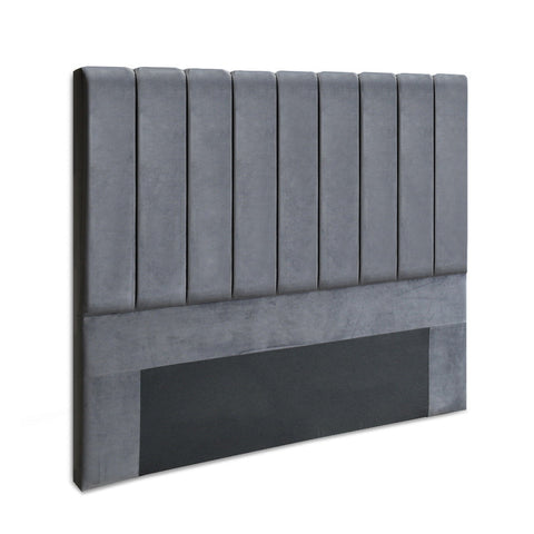 Artiss Bed Head Headboard Double Size Bedhead Velvet Frame Base Vela Grey Double Bed Frames