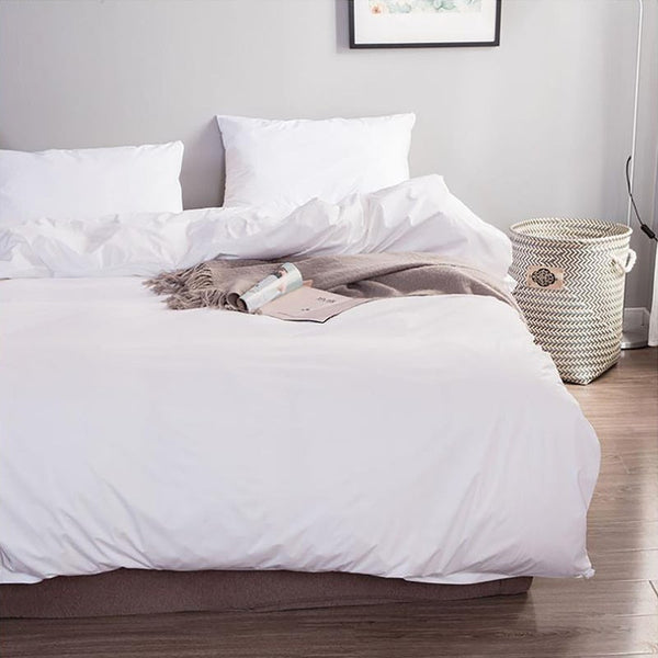 Bed Linen Pure White 3 Pieces Set King Quilt Covers