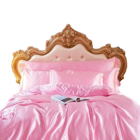 Beddings Blush Pink Us King Size Satin Smooth Duvet Cover Set Luxury Polyester Quilt Covers