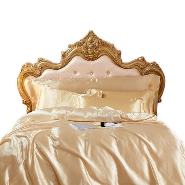 Beddings Beige King Size 3 Piece Satin Smooth Duvet Cover Set Polyester Other Bedding
